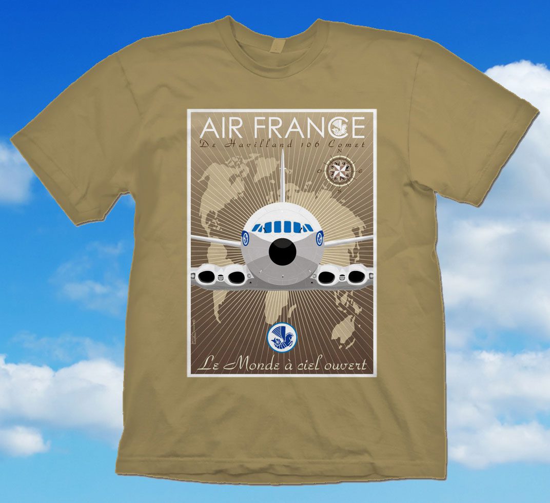 Air-France-Comet.jpg Air France DeHaviland Comet Poster Shirt - Image 1