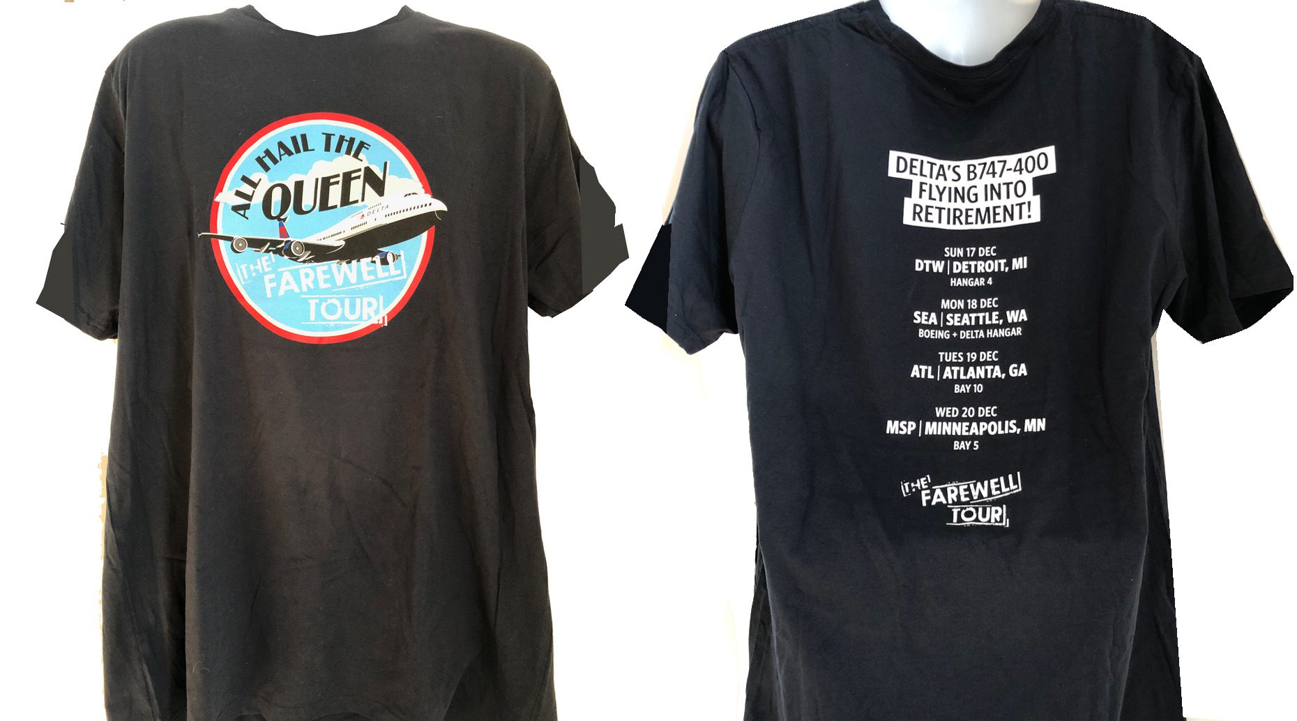 QueenBlackAll.jpg Delta "Farewell Tour" B-747 Shirt -Black - Image 1