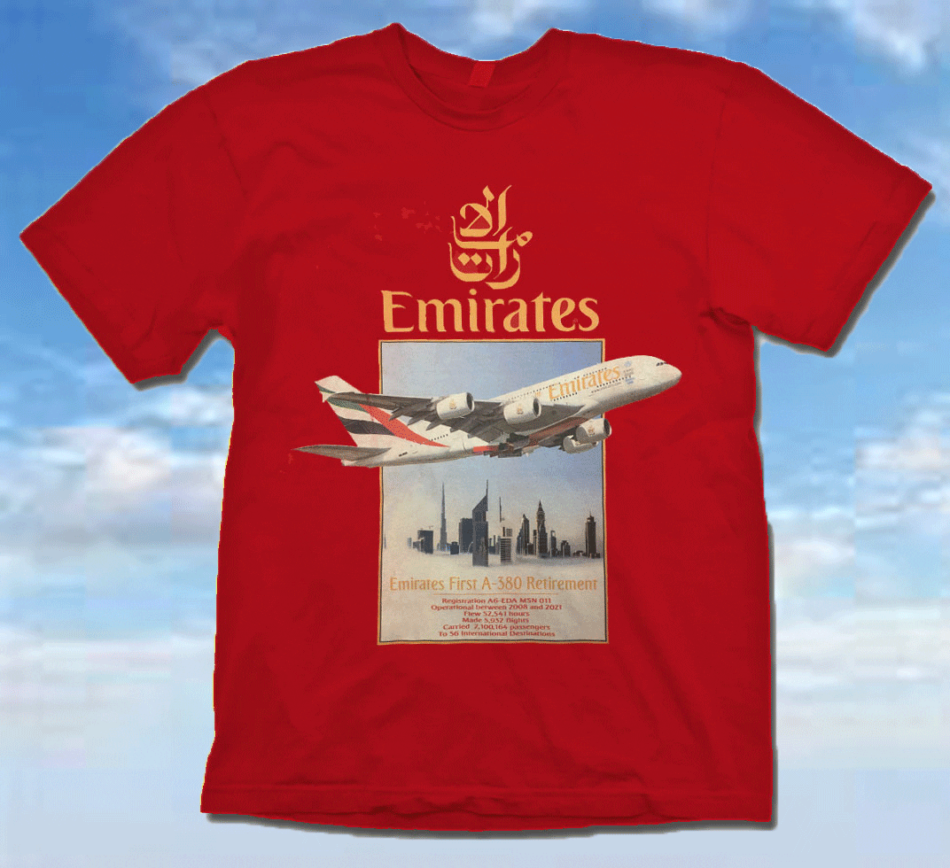 EmiratesRedSky Emirates Airbus A-380 on Red. - Image 1